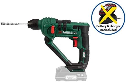 Martelo Perfurador/Furadeira de Impacto sem Fio Parkside PABH 20-LI B2 com 3 Bits SDS-Plus e 3 Brocas HSS